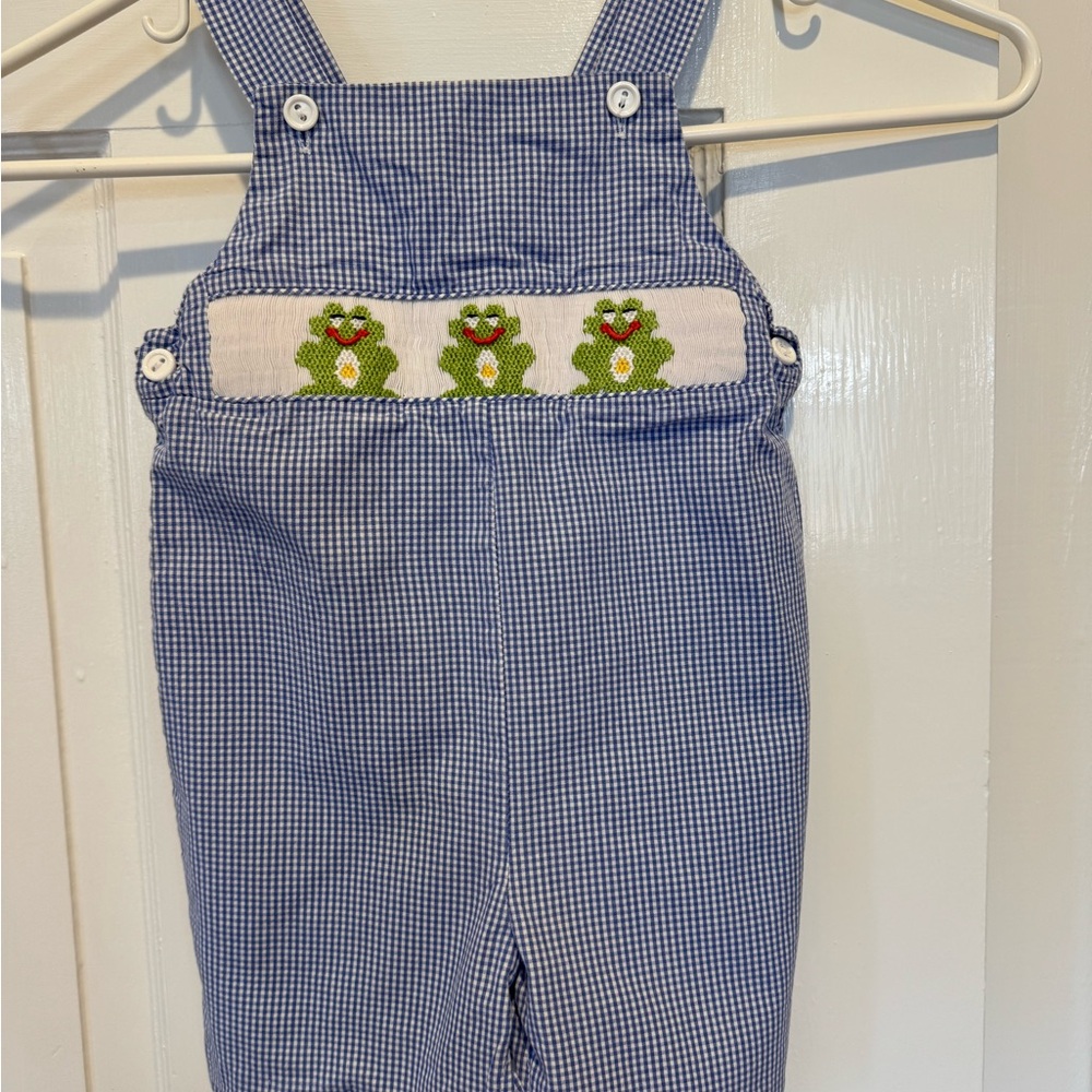 Blue Checkered smocked John John